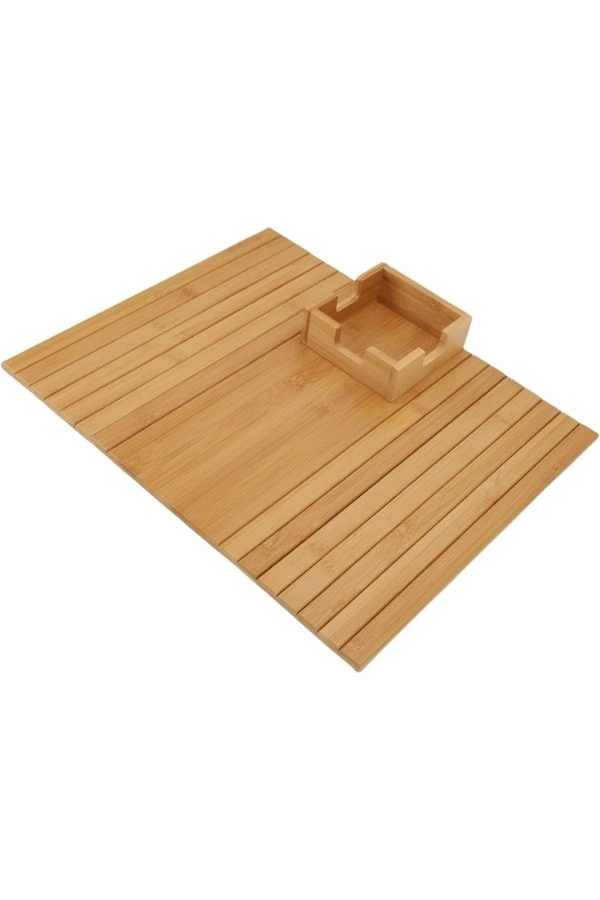 Bidebuvar Katlanabilir Ahşap Koltuk Yanı Kanepe Tepsisi