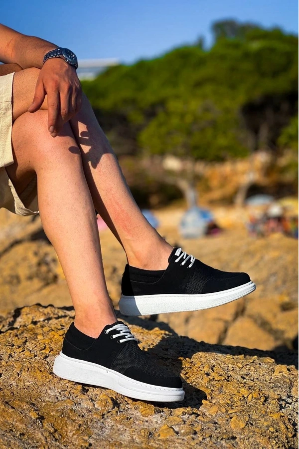 Bidebuvar KB-042  Kuback Bağcıklı Siyah Günlük Erkek Ayakkabı