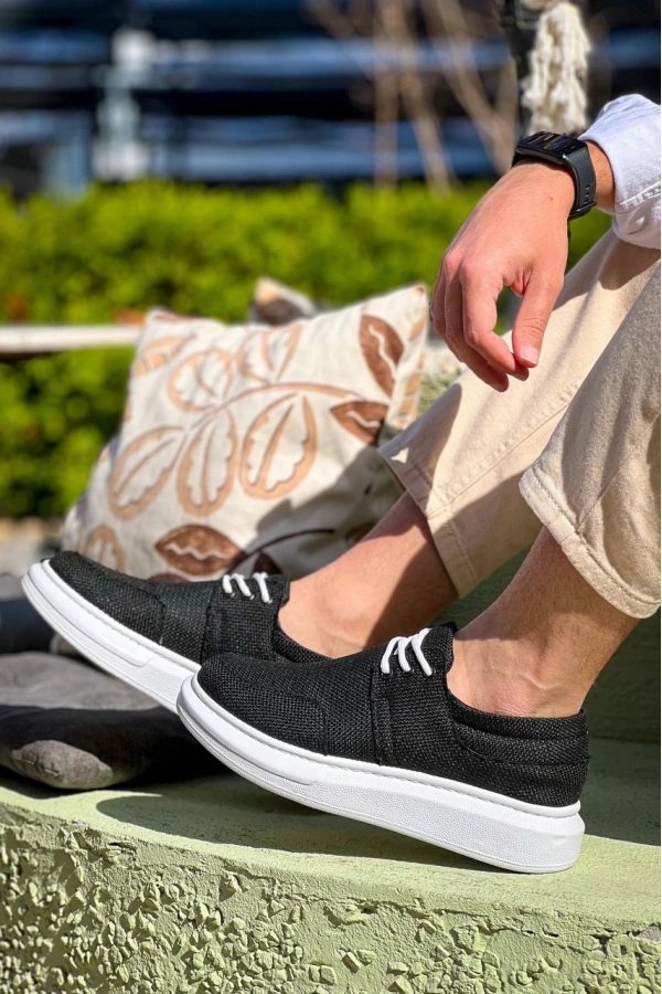 Bidebuvar KB-042  Kuback Bağcıklı Siyah Günlük Erkek Ayakkabı