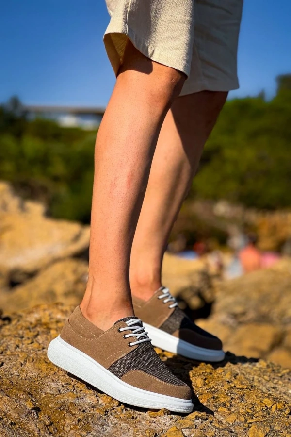 Bidebuvar KB-042  Kuback  Bağcıklı Taba Günlük Erkek Ayakkabı