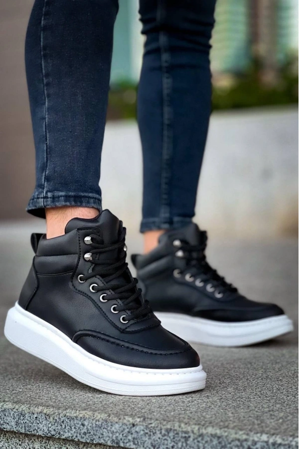 Bidebuvar KB-0994  Kuback  Siyah Cilt  Yüksek Taban  Erkek Bilek Bot