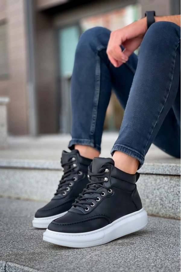 Bidebuvar KB-0994  Kuback  Siyah Cilt  Yüksek Taban  Erkek Bilek Bot