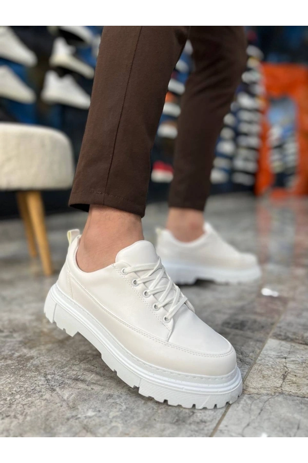 Bidebuvar KB-702 Kuback Beyaz Cilt Günlük Erkek Ayakkabı