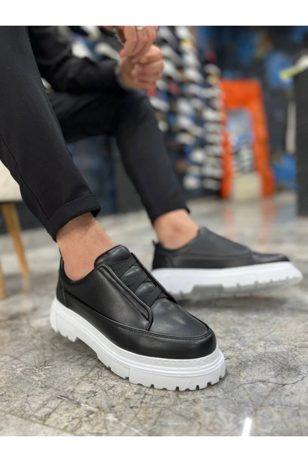 Bidebuvar KB-703 Kuback Siyah Lastikli Günlük Erkek Ayakkabı