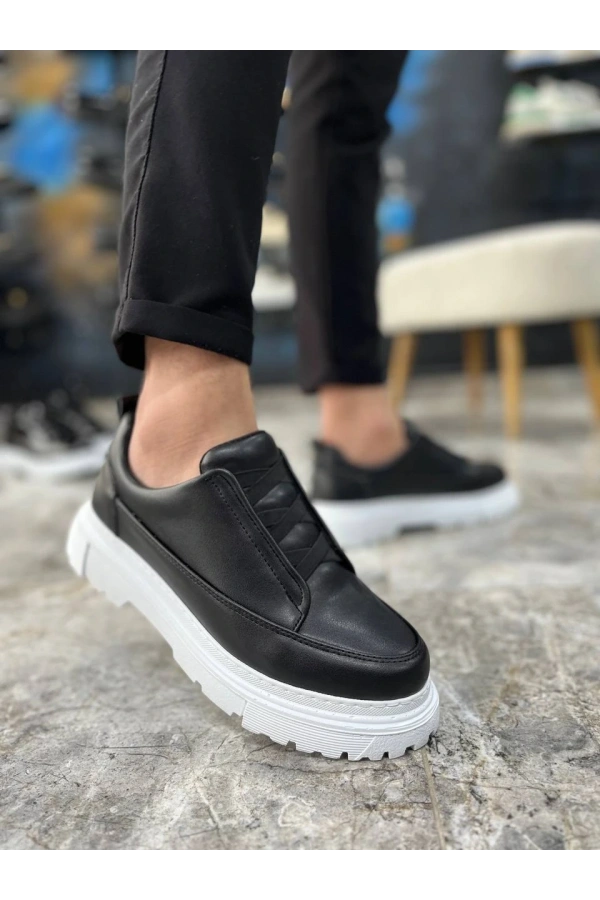 Bidebuvar KB-703 Kuback Siyah Lastikli Günlük Erkek Ayakkabı