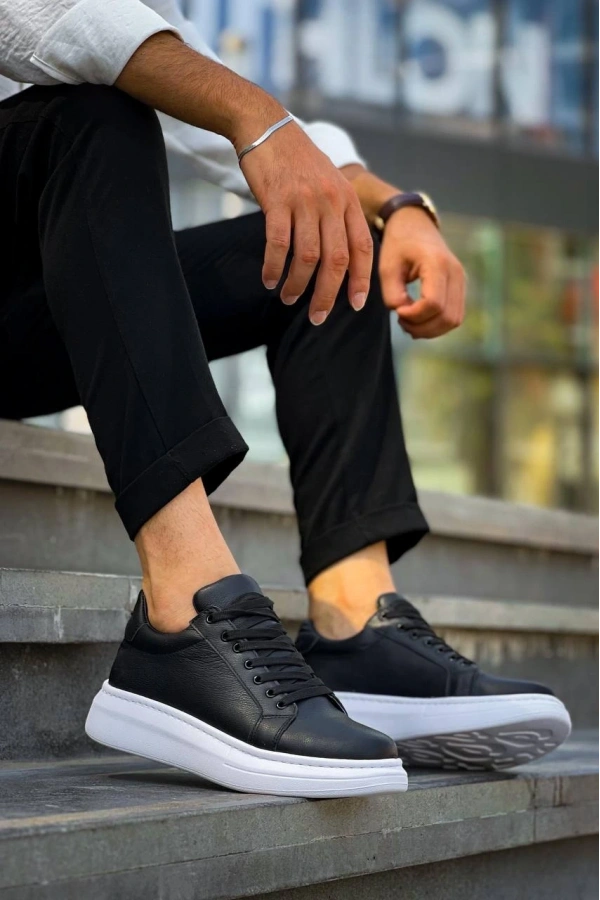 Bidebuvar KB-DX46 Kuback Siyah Deri  Günlük Erkek Ayakkabı