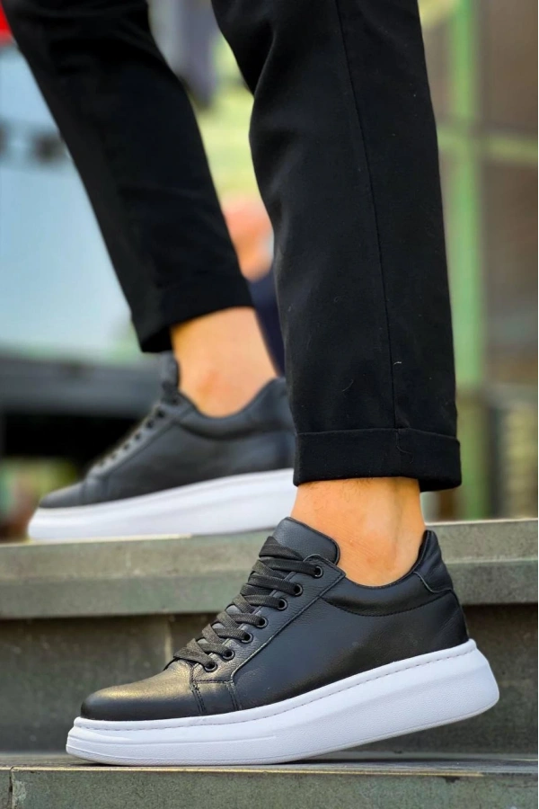 Bidebuvar KB-DX46 Kuback Siyah Deri  Günlük Erkek Ayakkabı