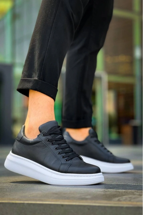 Bidebuvar KB-DX46 Kuback Siyah Deri  Günlük Erkek Ayakkabı