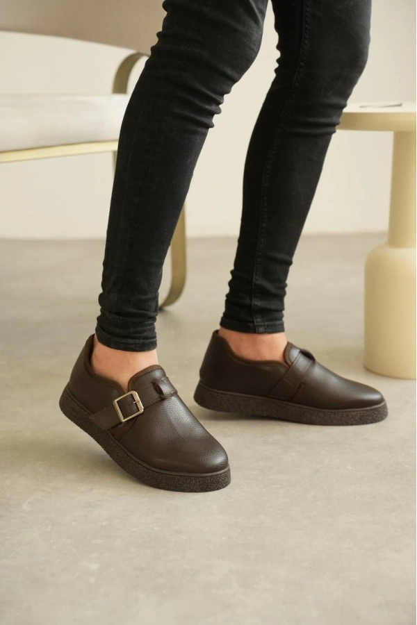 Bidebuvar KB-KX1 Kuback Kahve Cilt Kürklü Günlük Erkek Ayakkabı