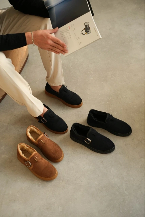 Bidebuvar KB-KX1 Kuback Taba Kürklü Günlük Erkek Ayakkabı