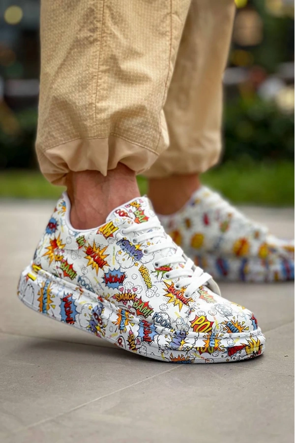 Bidebuvar KB-X500  Kuback  Beyaz Boom  Bağcıklı  Günlük Erkek  Ayakkabı