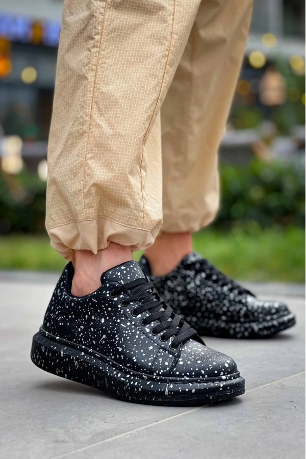 Bidebuvar KB-X500  Kuback Siyah Silwer  Bağcıklı  Günlük Erkek  Ayakkabı