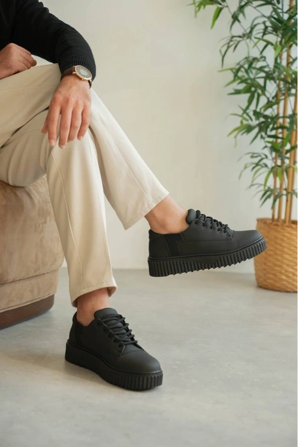 Bidebuvar KB-X516 Kuback Kömür Cilt Günlük Erkek Ayakkabı