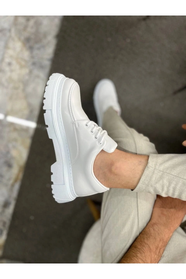 Bidebuvar KB-X6 Kuback Beyaz Cilt Günlük Erkek Ayakkabı