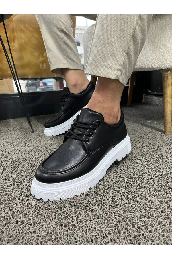 Bidebuvar KB-X6 Kuback Siyah Cilt Günlük Erkek Ayakkabı