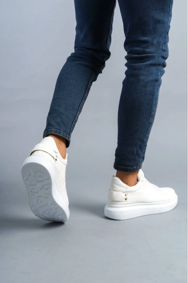 Bidebuvar KB047  Kuback Beyaz Crocodile Günlük Erkek  Ayakkabı