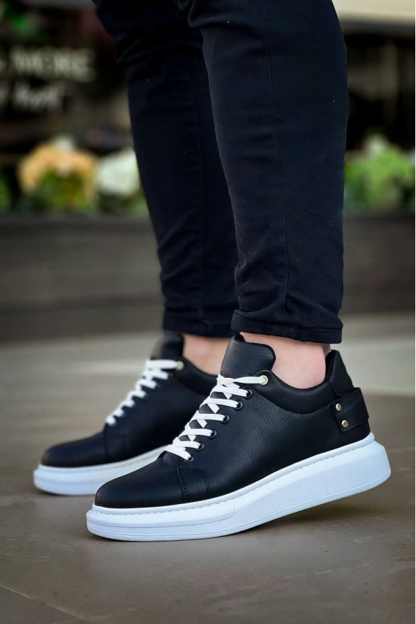 Bidebuvar KB047  Kuback Siyah Cilt Günlük Erkek  Ayakkabı