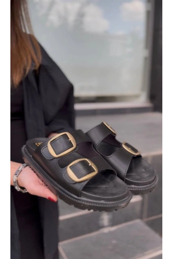 Bidebuvar KBTX-1 Kuback Siyah Günlük Kadın Terlik