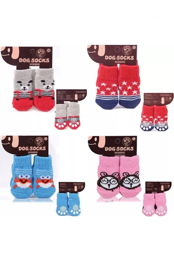 Bidebuvar Kedi Köpek Kaydırmaz Örme Çorap