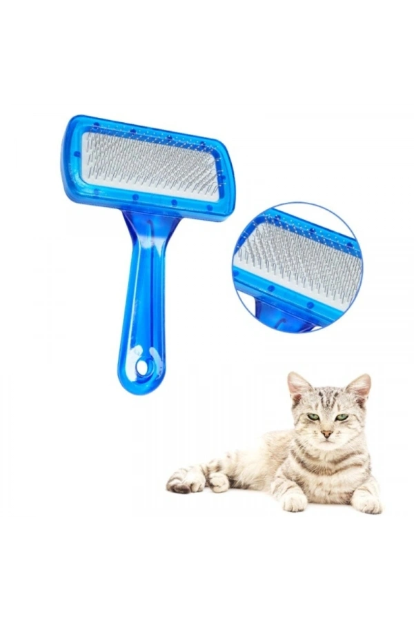 Bidebuvar Kedi Köpek Tarağı - Evcil Hayvan Tüy Toplama Tarağı - Metal Uçlu