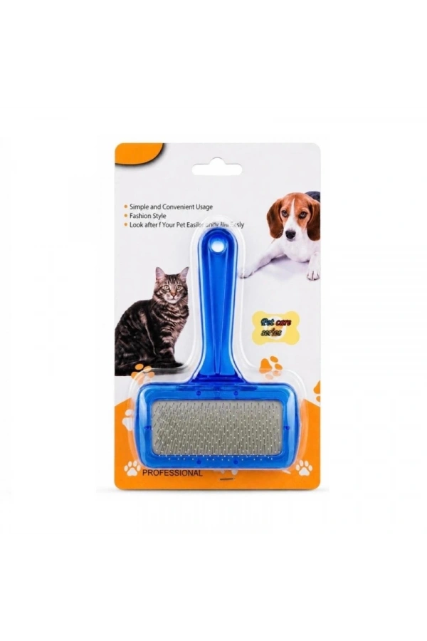 Bidebuvar Kedi Köpek Tarağı - Evcil Hayvan Tüy Toplama Tarağı - Metal Uçlu