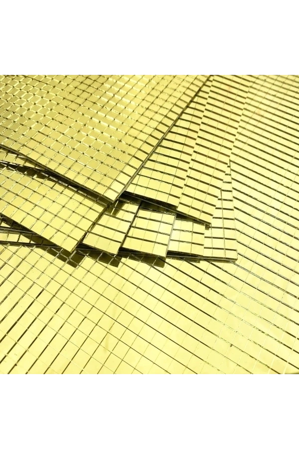 Bidebuvar Kendinden Yapışkanlı Aynalı Kare Gold Sticker 30x30 Cm