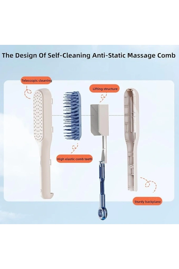 Bidebuvar Kendini Temizleyen Saç Tarağı