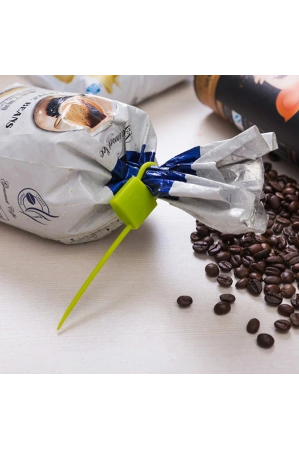 Bidebuvar Kilit Şeklinde Silikon Kablo ve Poşet Bağlama Aparatı (3lü Set)