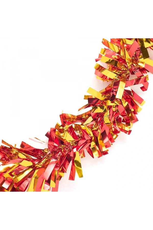 Bidebuvar Kırmızı Altın Renk Garland Çİft Renk Sim Süs