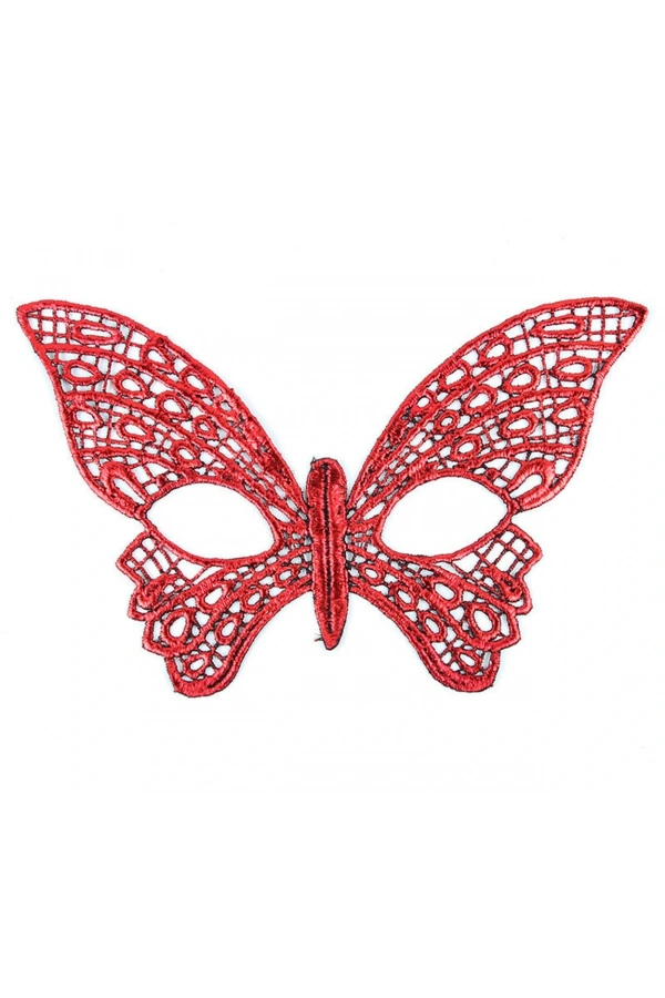 Bidebuvar Kırmızı Dantel Masquerade Maskesi 7 No