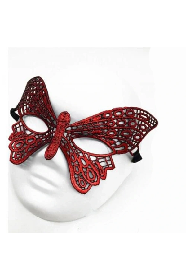 Bidebuvar Kırmızı Dantel Masquerade Maskesi 7 No