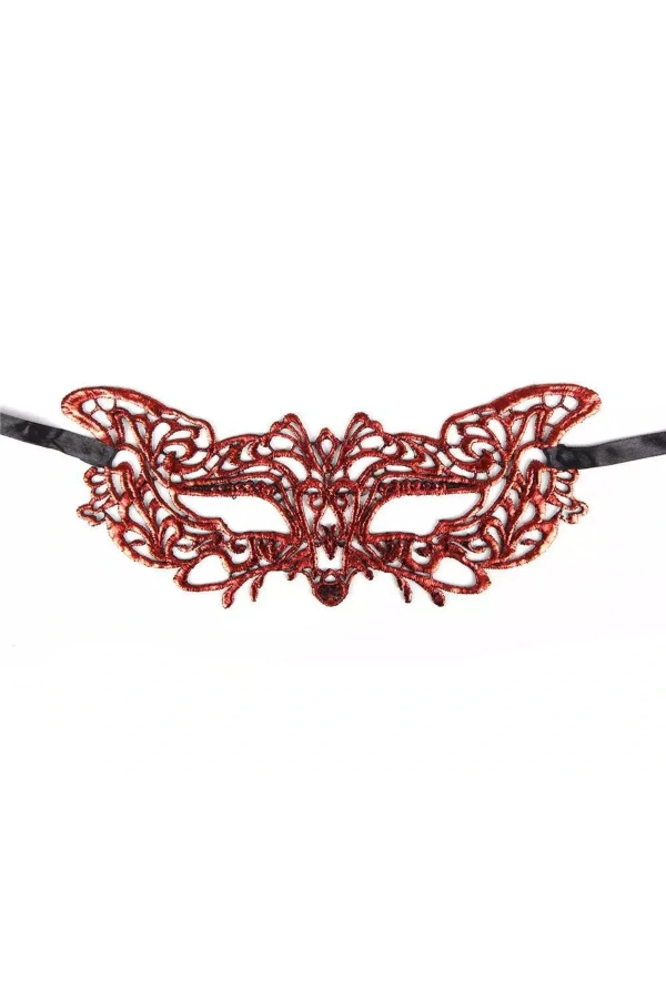 Bidebuvar Kırmızı Dantel Masquerade Maskesi 9 No