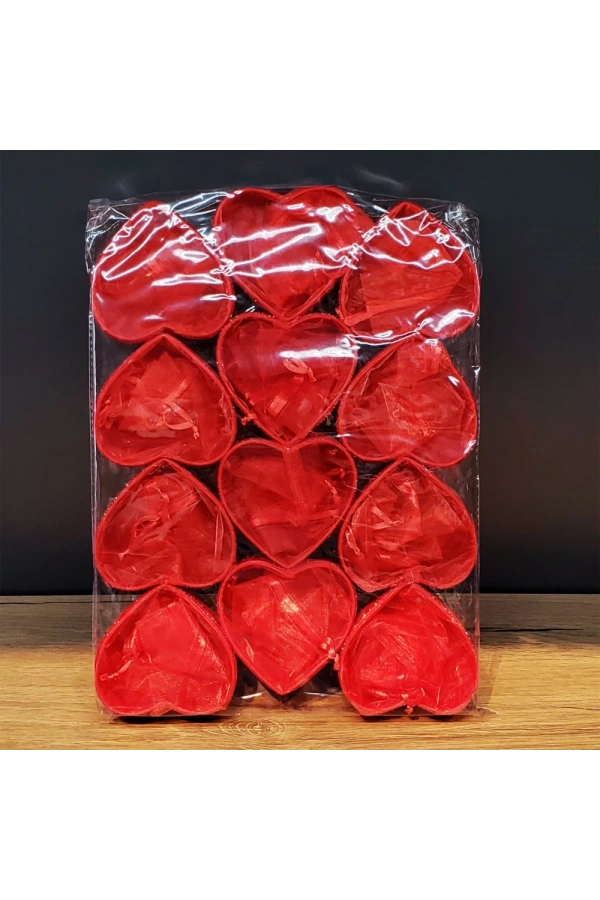 Bidebuvar Kırmızı Kalpli Tül Kese