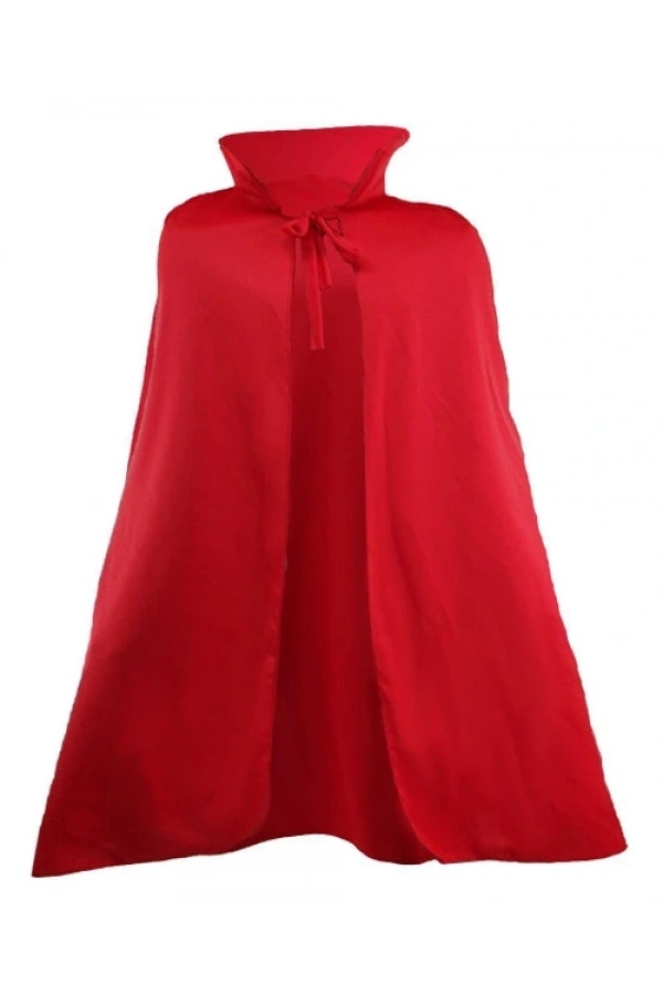 Bidebuvar Kırmızı Renk Yakalı Pelerin 120 cm