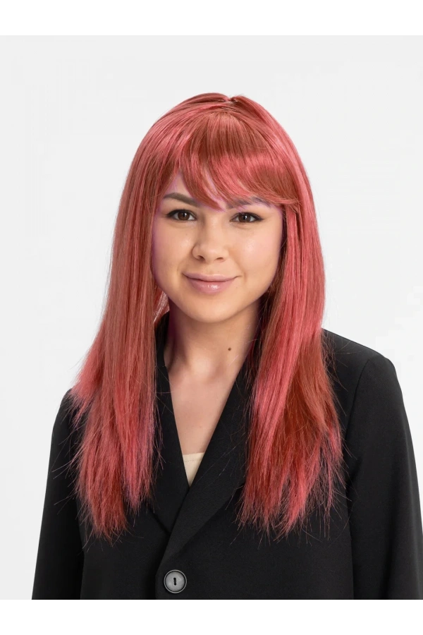 Bidebuvar Kızıl Renk Düz Kesim Peruk