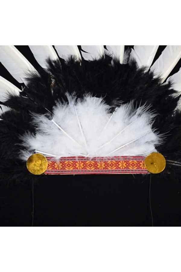 Bidebuvar Kızılderili Başlığı Şapkası kırmızı beyaz