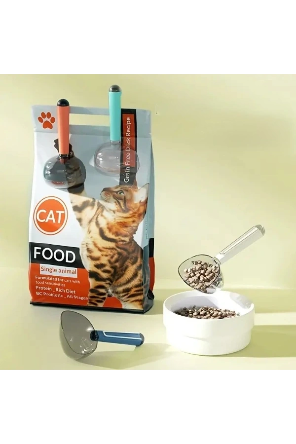 Bidebuvar Klipsli Ölçekli Kedi Köpek Mama Küreği