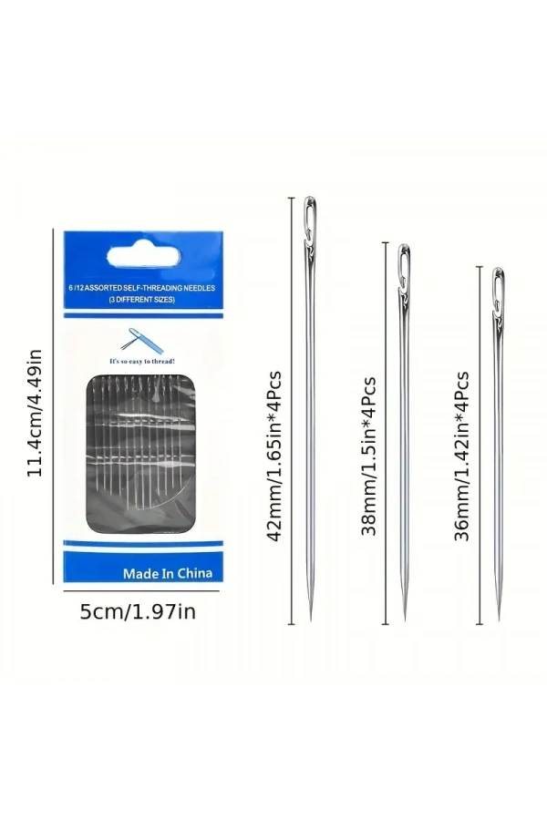 Bidebuvar Kolay İplik Geçirilen İğne Seti 12 Adet