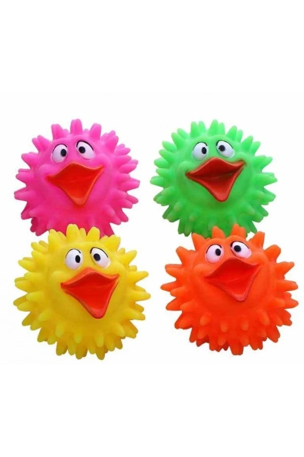 Bidebuvar Köpekler İçin Renkli Ördek Figürlü Dikenli Top
