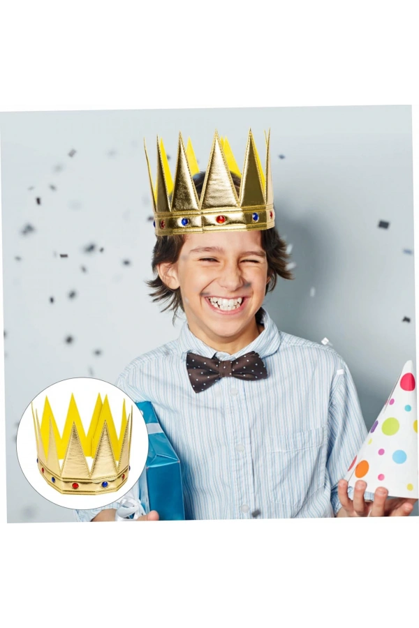 Bidebuvar Kral Kraliyet Tacı Yetişkin Çocuk Uyumlu