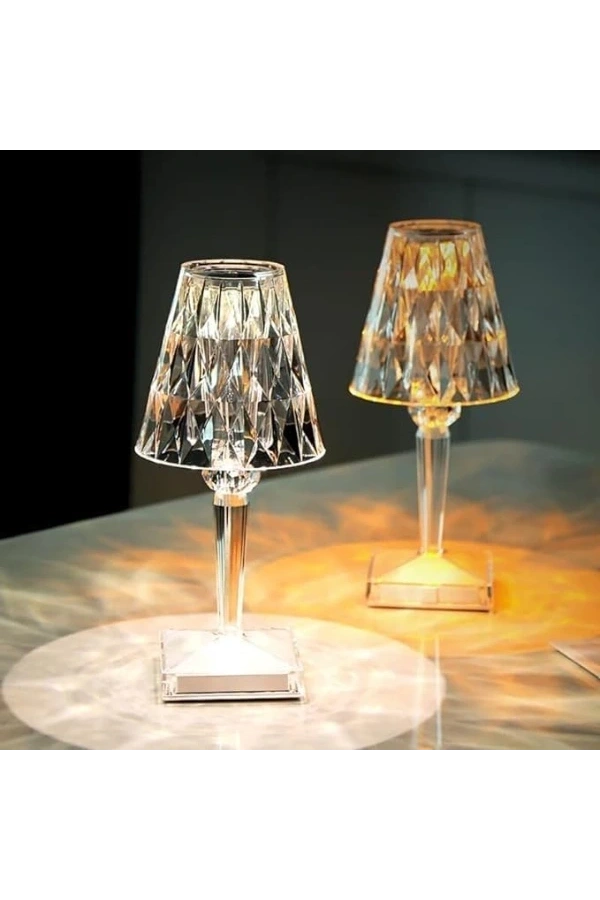 Bidebuvar Kristal Abajur LED Kumandalı Ve Dokunmatik Masa Lambası