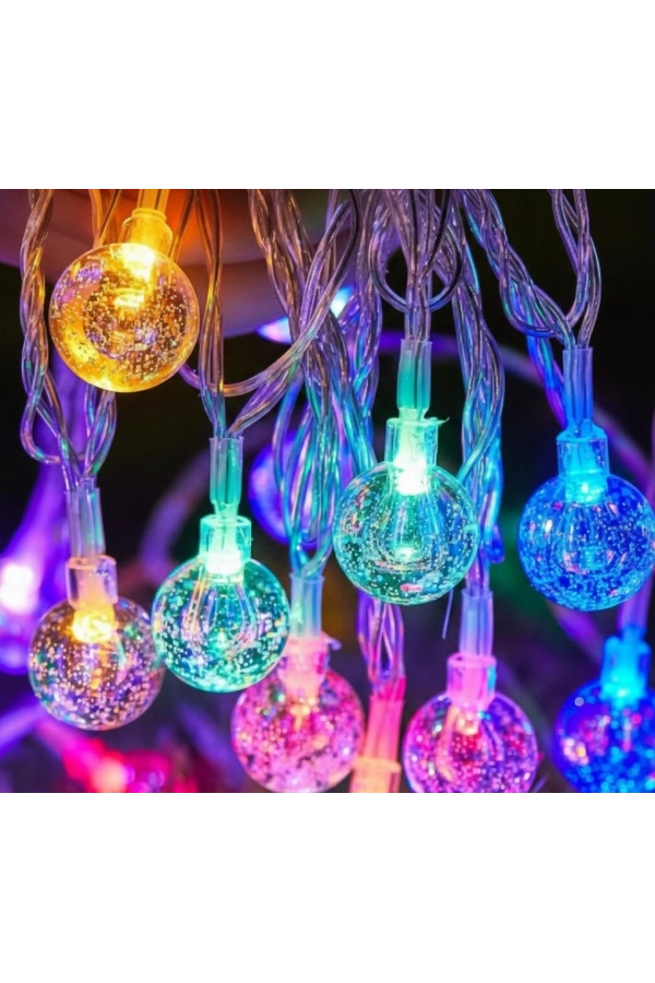 Bidebuvar Kristal Top Gün Işığı Dekoratif Işık 5 Metre 28 LED