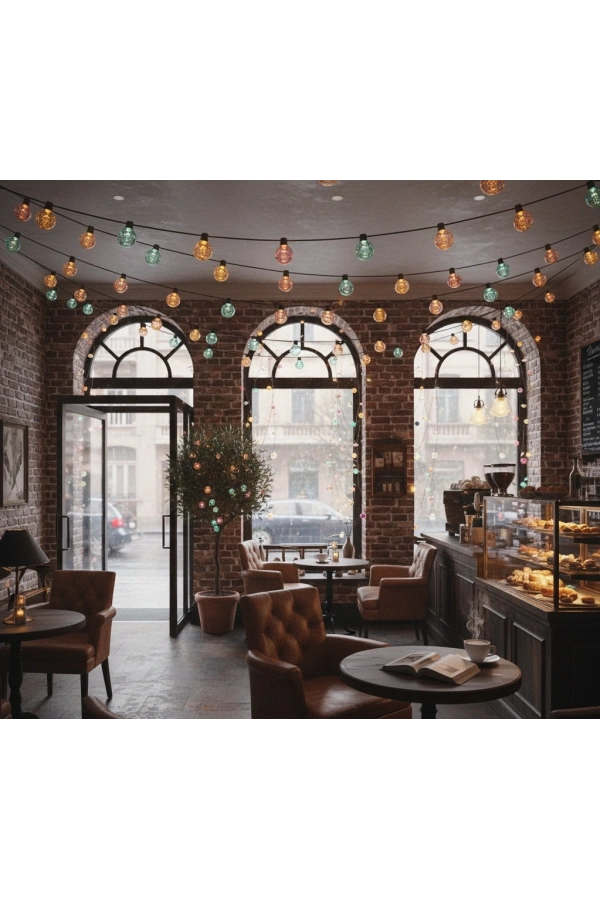 Bidebuvar Kristal Top Gün Işığı Dekoratif Işık 5 Metre 28 LED