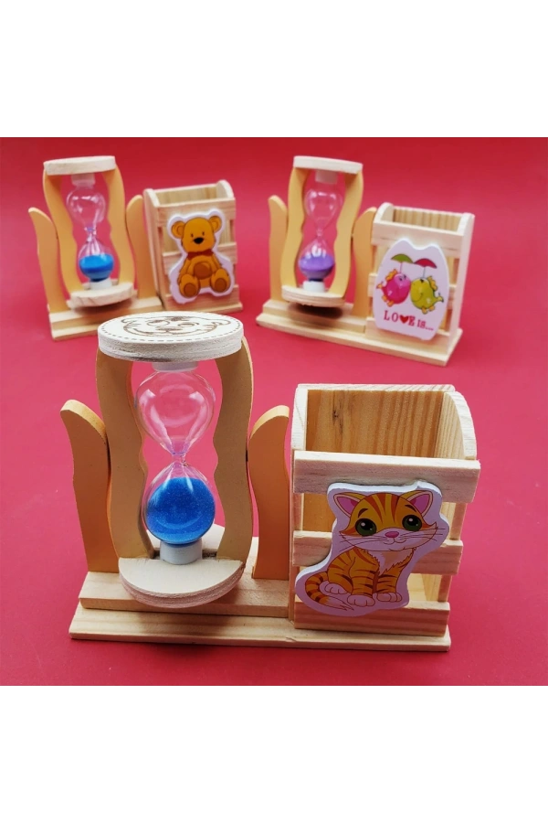 Bidebuvar Kum Saati Kalemlik Kutulu