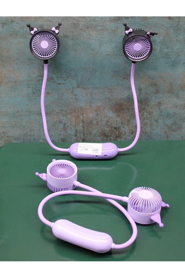 Bidebuvar Kuromi Şarjlı Boyun Fanı Vantilatör 2 Kademeli Model 1