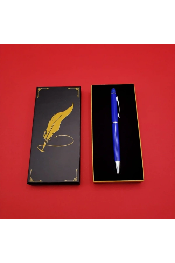 Bidebuvar Kutulu Mavi Touchpen Tükenmez Kalem