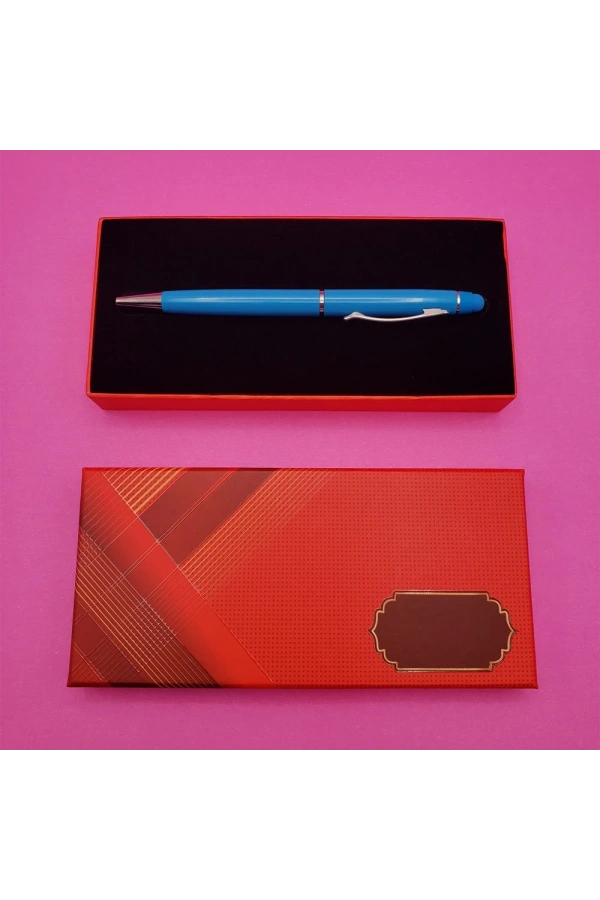 Bidebuvar Kutulu Metal Turkuaz Kalem