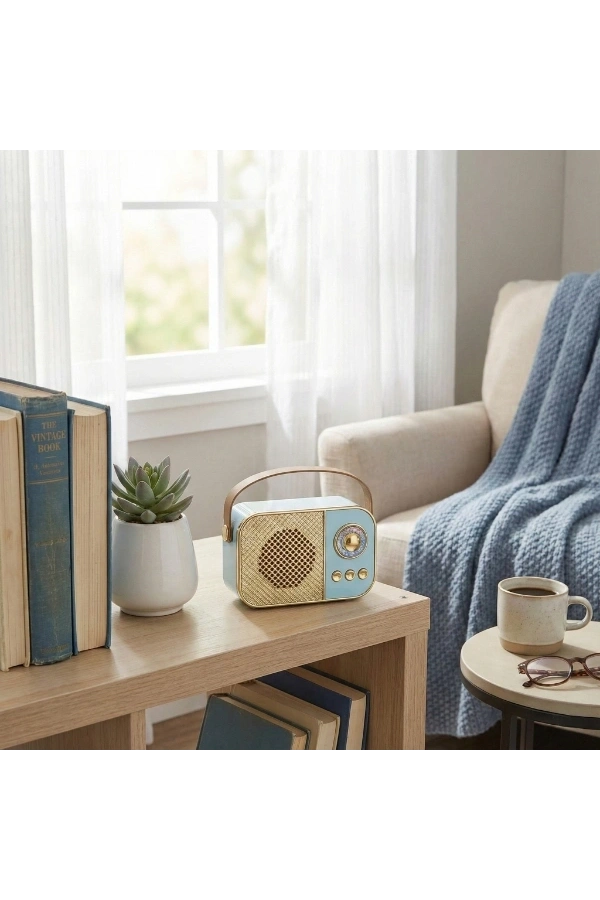 Bidebuvar LED Aydınlatmalı Hoparlör Mavi