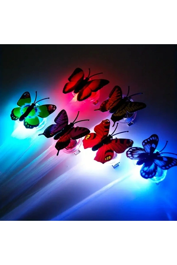 Bidebuvar Led Fiber Optik Işıklı Kelebek Saç Klipsi