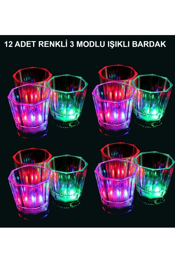 Bidebuvar LED Işıklı Eğlence Bardak Seti 12 Adet